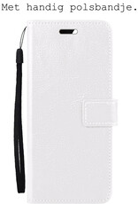BASEY. Hoes Geschikt voor Samsung A13 4G Hoesje Bookcase Hoes Flip Case Book Cover Met Screenprotector - Hoesje Geschikt voor Samsung Galaxy A13 4G Hoes Book Case Hoesje - Wit