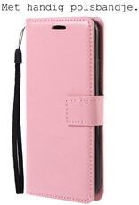 BASEY. Hoes Geschikt voor Samsung A13 4G Hoesje Bookcase Hoes Flip Case Book Cover Met 2x Screenprotector - Hoesje Geschikt voor Samsung Galaxy A13 4G Hoes Book Case Hoesje - Lichtroze