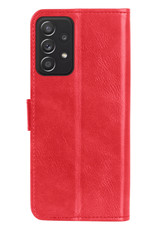 BASEY. Hoes Geschikt voor Samsung A13 4G Hoesje Bookcase Hoes Flip Case Book Cover Met 2x Screenprotector - Hoesje Geschikt voor Samsung Galaxy A13 4G Hoes Book Case Hoesje - Rood
