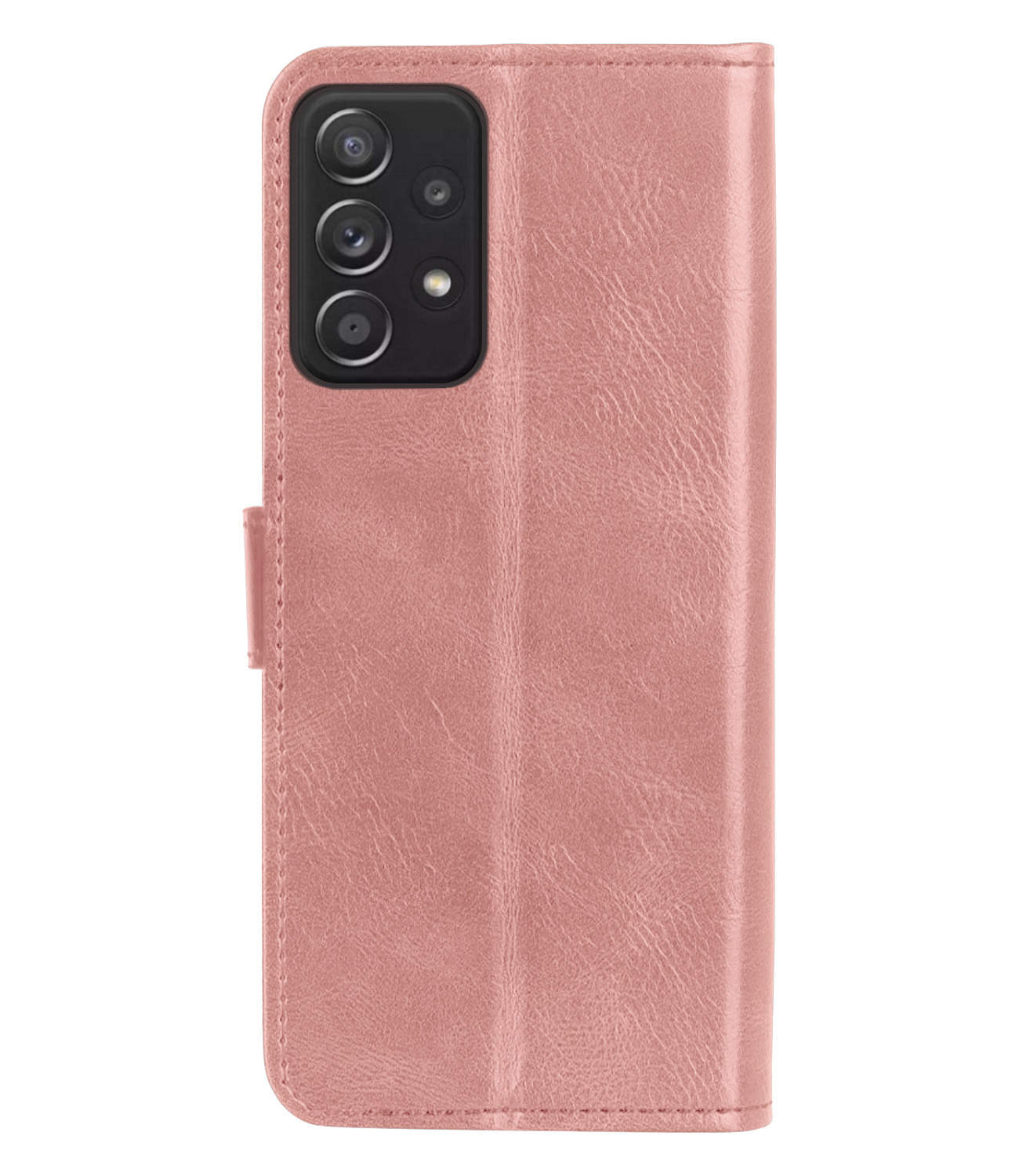 BASEY. Hoes Geschikt voor Samsung A13 4G Hoesje Bookcase Hoes Flip Case Book Cover Met 2x Screenprotector - Hoesje Geschikt voor Samsung Galaxy A13 4G Hoes Book Case Hoesje - Rosé goud