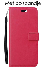 NoXx Samsung Galaxy A13 4G Hoesje Bookcase Flip Cover Book Case Met Screenprotector - Donkerroze