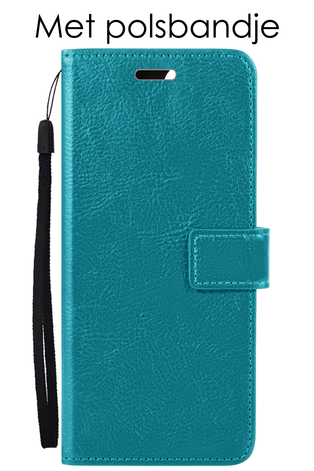 NoXx Hoes Geschikt voor Samsung A13 4G Hoesje Book Case Hoes Flip Cover Wallet Bookcase Met 2x Screenprotector - Turquoise