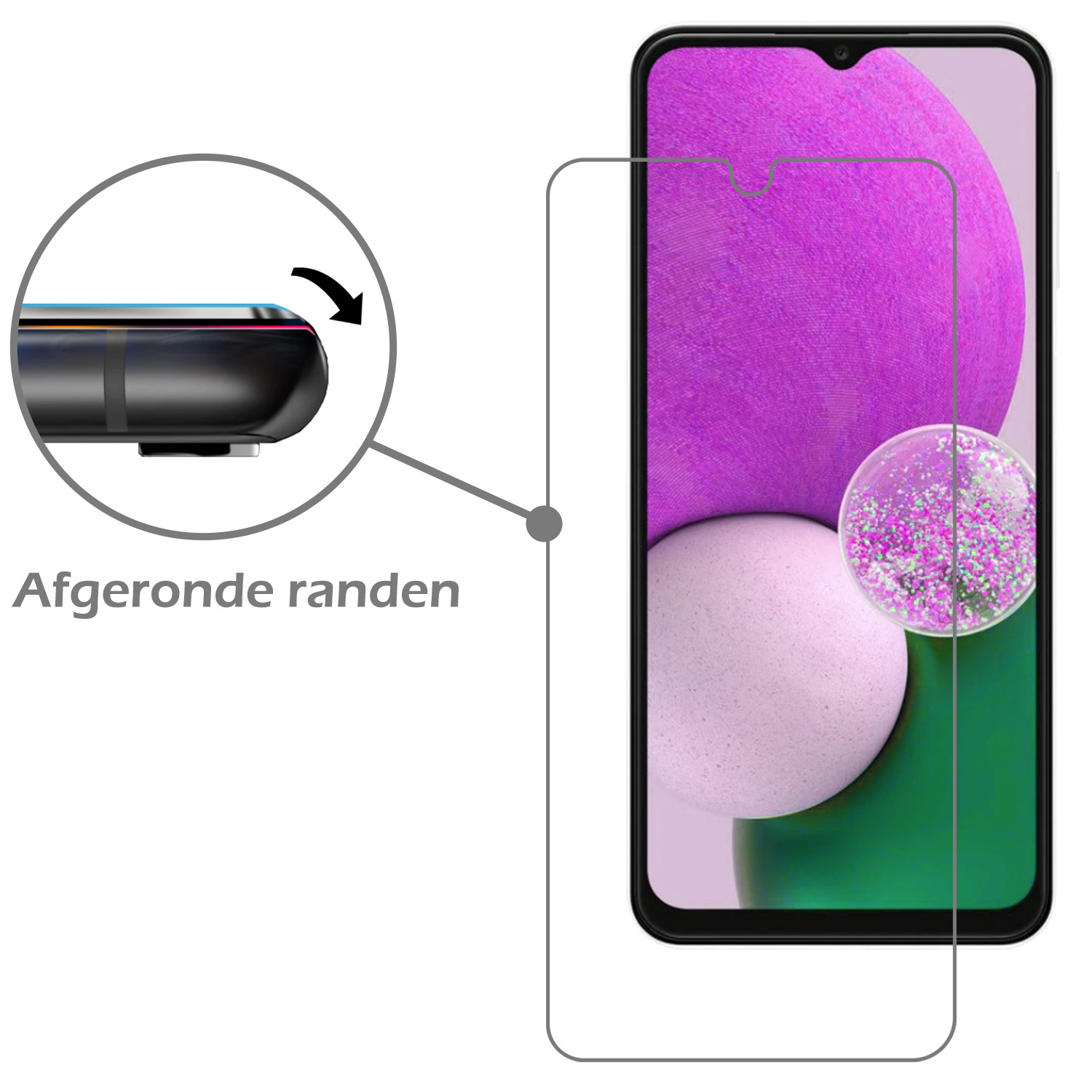 Nomfy Hoesje Geschikt voor Samsung A13 4G Hoes Bookcase Flipcase Book Cover Met Screenprotector - Hoes Geschikt voor Samsung Galaxy A13 4G Hoesje Book Case - Paars