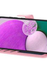 Nomfy Hoesje Geschikt voor Samsung A13 4G Hoes Bookcase Flipcase Book Cover Met 2x Screenprotector - Hoes Geschikt voor Samsung Galaxy A13 4G Hoesje Book Case - Lichtroze
