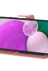 Nomfy Hoesje Geschikt voor Samsung A13 4G Hoes Bookcase Flipcase Book Cover Met 2x Screenprotector - Hoes Geschikt voor Samsung Galaxy A13 4G Hoesje Book Case - Rosé goud