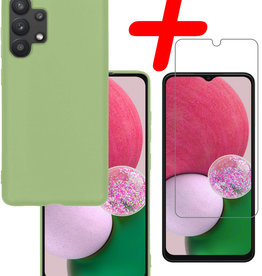BASEY. BASEY. Samsung Galaxy A13 4G Hoesje Siliconen Met Screenprotector - Groen