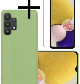 NoXx NoXx Samsung Galaxy A13 4G Hoesje Siliconen Met Screenprotector - Groen
