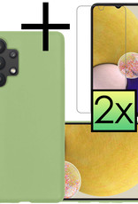 NoXx Hoes Geschikt voor Samsung A13 4G Hoesje Cover Siliconen Back Case Hoes Met 2x Screenprotector - Groen