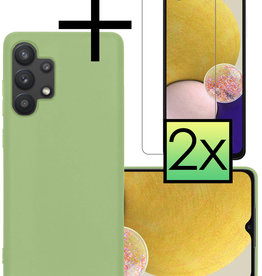 NoXx NoXx Samsung Galaxy A13 4G Hoesje Siliconen Met 2x Screenprotector - Groen