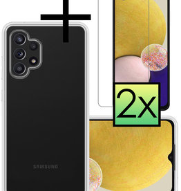 NoXx NoXx Samsung Galaxy A13 4G Hoesje Siliconen Met 2x Screenprotector - Transparant