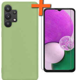 Nomfy Nomfy Samsung Galaxy A13 4G Hoesje Siliconen Met Screenprotector - Groen