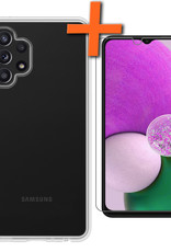 Nomfy Hoesje Geschikt voor Samsung A13 4G Hoesje Siliconen Cover Case Met Screenprotector - Hoes Geschikt voor Samsung Galaxy A13 4G Hoes Back Case - Transparant