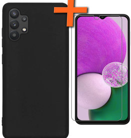 Nomfy Nomfy Samsung Galaxy A13 4G Hoesje Siliconen Met Screenprotector - Zwart