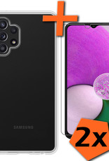 Nomfy Hoesje Geschikt voor Samsung A13 4G Hoesje Siliconen Cover Case Met 2x Screenprotector - Hoes Geschikt voor Samsung Galaxy A13 4G Hoes Back Case - Transparant