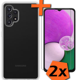 Nomfy Nomfy Samsung Galaxy A13 4G Hoesje Siliconen Met 2x Screenprotector - Transparant