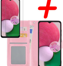 BASEY. BASEY. Samsung Galaxy A13 4G Hoesje Bookcase Lichtroze Met Screenprotector