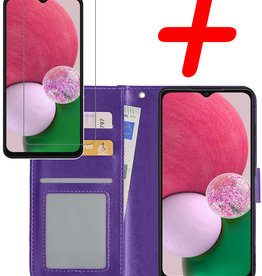 BASEY. BASEY. Samsung Galaxy A13 4G Hoesje Bookcase Paars Met Screenprotector