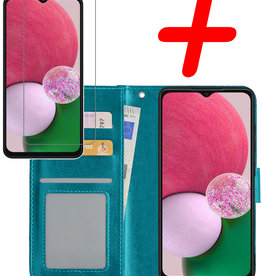 BASEY. BASEY. Samsung Galaxy A13 4G Hoesje Bookcase Turquoise Met Screenprotector