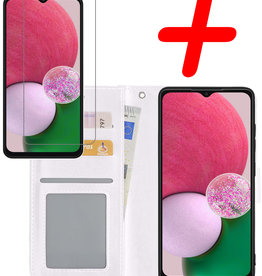 BASEY. BASEY. Samsung Galaxy A13 4G Hoesje Bookcase Wit Met Screenprotector
