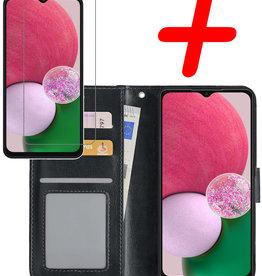 BASEY. BASEY. Samsung Galaxy A13 4G Hoesje Bookcase Zwart Met Screenprotector