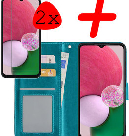 BASEY. BASEY. Samsung Galaxy A13 4G Hoesje Bookcase Turquoise Met 2x Screenprotector