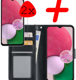 BASEY. BASEY. Samsung Galaxy A13 4G Hoesje Bookcase Zwart Met 2x Screenprotector