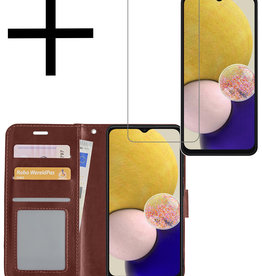 NoXx NoXx Samsung Galaxy A13 4G Hoesje Bookcase Bruin Met Screenprotector