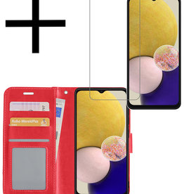 NoXx NoXx Samsung Galaxy A13 4G Hoesje Bookcase Rood Met Screenprotector