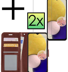 NoXx NoXx Samsung Galaxy A13 4G Hoesje Bookcase Bruin Met 2x Screenprotector