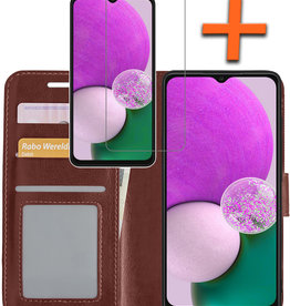 Nomfy Nomfy Samsung Galaxy A13 4G Hoesje Bookcase Bruin Met Screenprotector