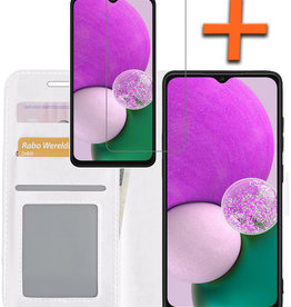 Nomfy Nomfy Samsung Galaxy A13 4G Hoesje Bookcase Wit Met Screenprotector