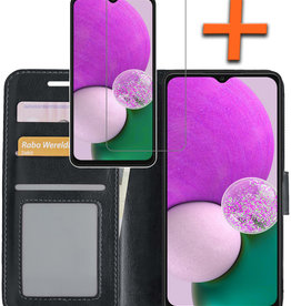 Nomfy Nomfy Samsung Galaxy A13 4G Hoesje Bookcase Zwart Met Screenprotector