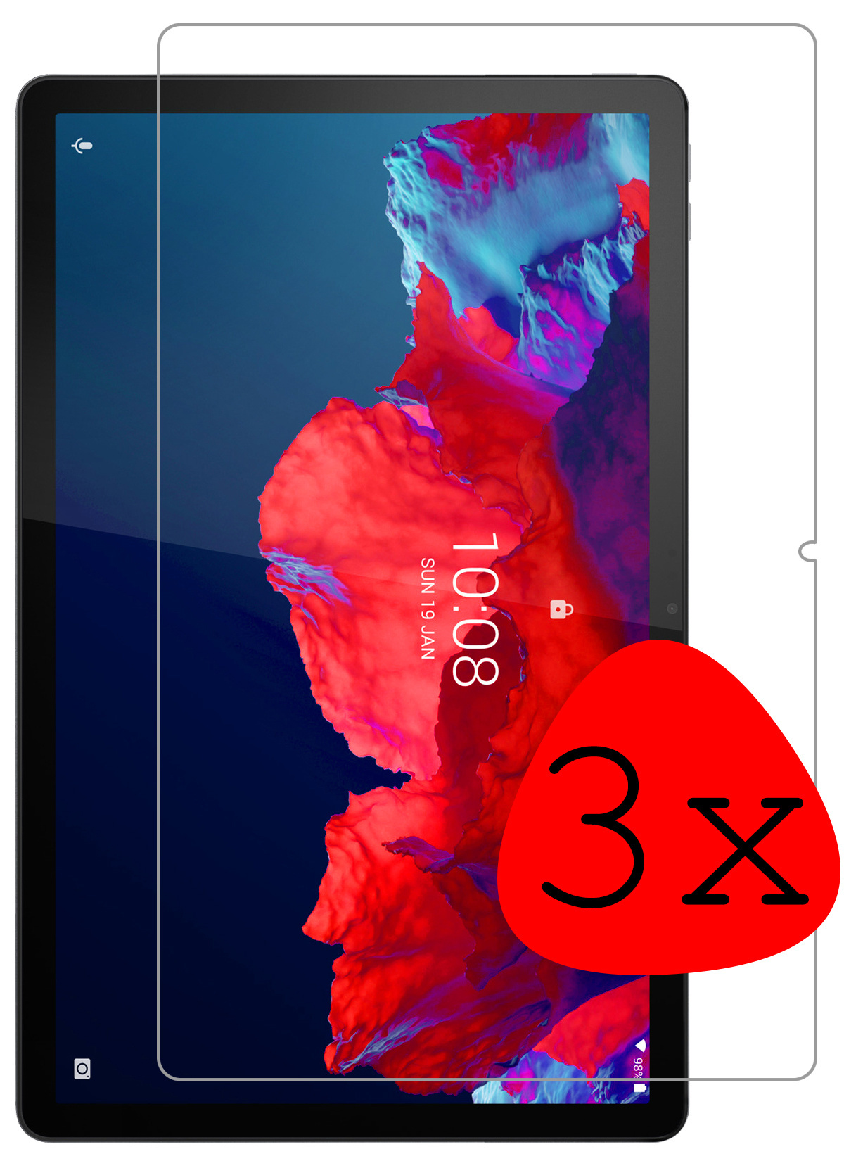 BASEY. Screenprotector Geschikt voor Lenovo Tab P11 Plus Screenprotector Tempered Glass - Screenprotector Geschikt voor Lenovo Tab P11 Plus Screen Protector Beschermglas - 3 Stuks
