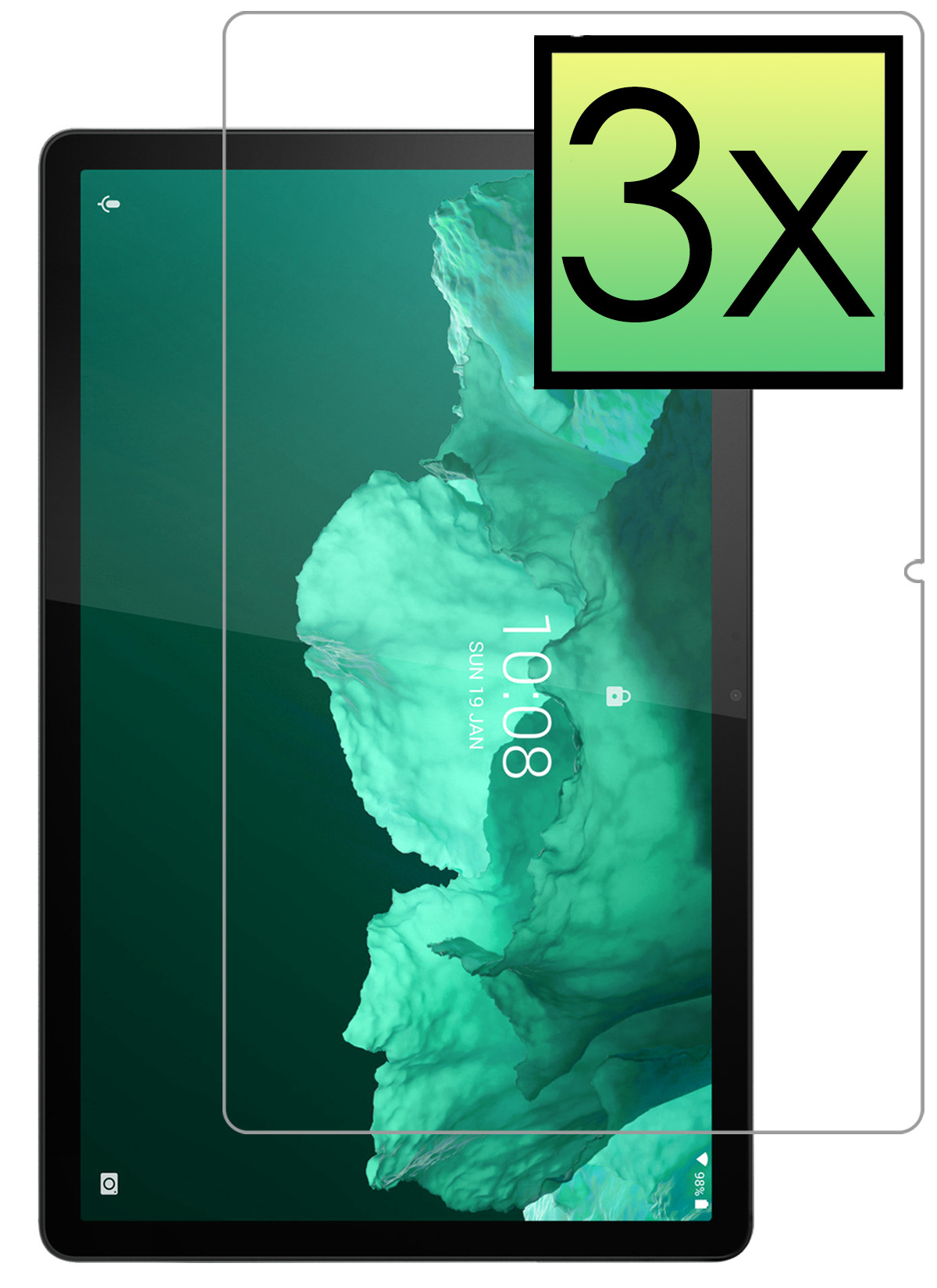 NoXx Screenprotector Geschikt voor Lenovo Tab P11 Plus Screenprotector Bescherm Glas Screen Protector - 3x