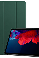 BASEY. Hoesje Geschikt voor Lenovo Tab P11 Plus Hoes Case Tablet Hoesje Tri-fold - Hoes Geschikt voor Lenovo Tab P11 Plus Hoesje Hard Cover Bookcase Hoes - Donkergroen