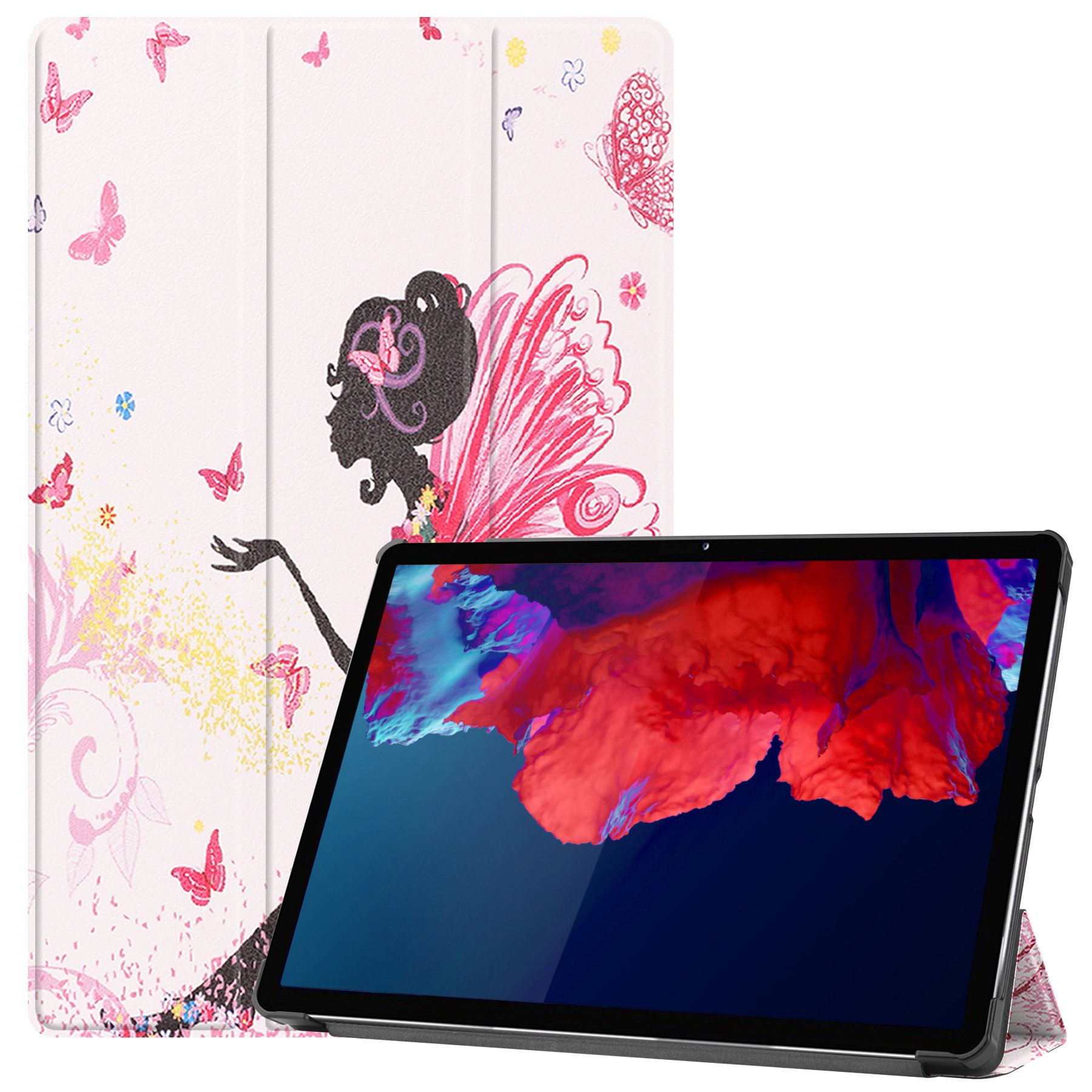 BASEY. Hoesje Geschikt voor Lenovo Tab P11 Plus Hoes Case Tablet Hoesje Tri-fold - Hoes Geschikt voor Lenovo Tab P11 Plus Hoesje Hard Cover Bookcase Hoes - Elfje