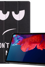 BASEY. Hoesje Geschikt voor Lenovo Tab P11 Plus Hoes Case Tablet Hoesje Tri-fold - Hoes Geschikt voor Lenovo Tab P11 Plus Hoesje Hard Cover Bookcase Hoes - Don't Touch Me