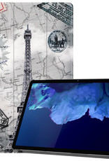 Nomfy Hoes Geschikt voor Lenovo Tab P11 Plus Hoes Tri-fold Tablet Hoesje Case - Hoesje Geschikt voor Lenovo Tab P11 Plus Hoesje Hardcover Bookcase - Eiffeltoren