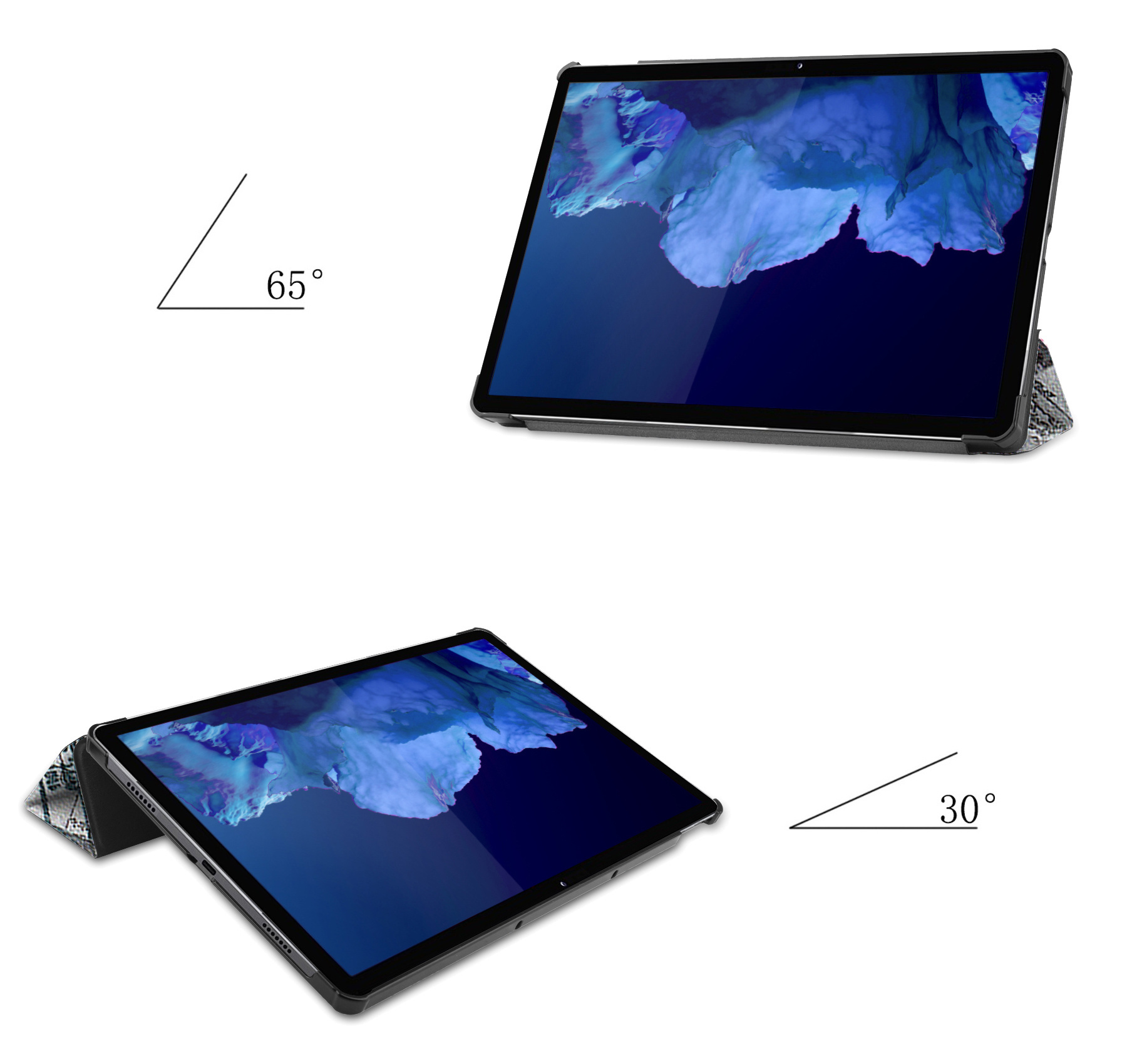 Nomfy Hoes Geschikt voor Lenovo Tab P11 Plus Hoes Tri-fold Tablet Hoesje Case - Hoesje Geschikt voor Lenovo Tab P11 Plus Hoesje Hardcover Bookcase - Eiffeltoren