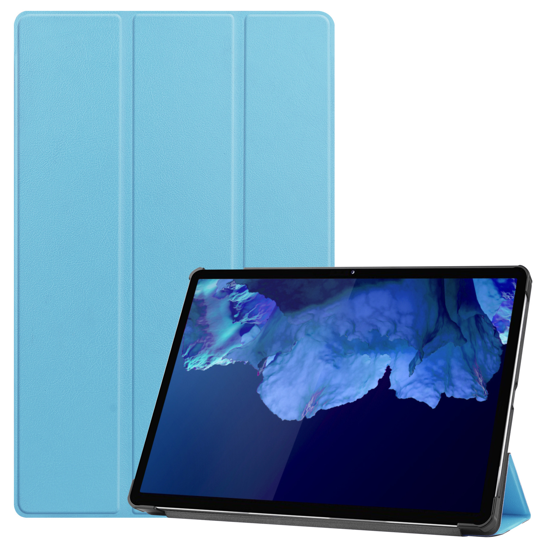 Nomfy Hoes Geschikt voor Lenovo Tab P11 Plus Hoes Tri-fold Tablet Hoesje Case - Hoesje Geschikt voor Lenovo Tab P11 Plus Hoesje Hardcover Bookcase - Lichtblauw