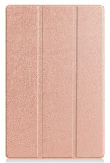 Nomfy Hoes Geschikt voor Lenovo Tab P11 Plus Hoes Tri-fold Tablet Hoesje Case - Hoesje Geschikt voor Lenovo Tab P11 Plus Hoesje Hardcover Bookcase - Rosé goud