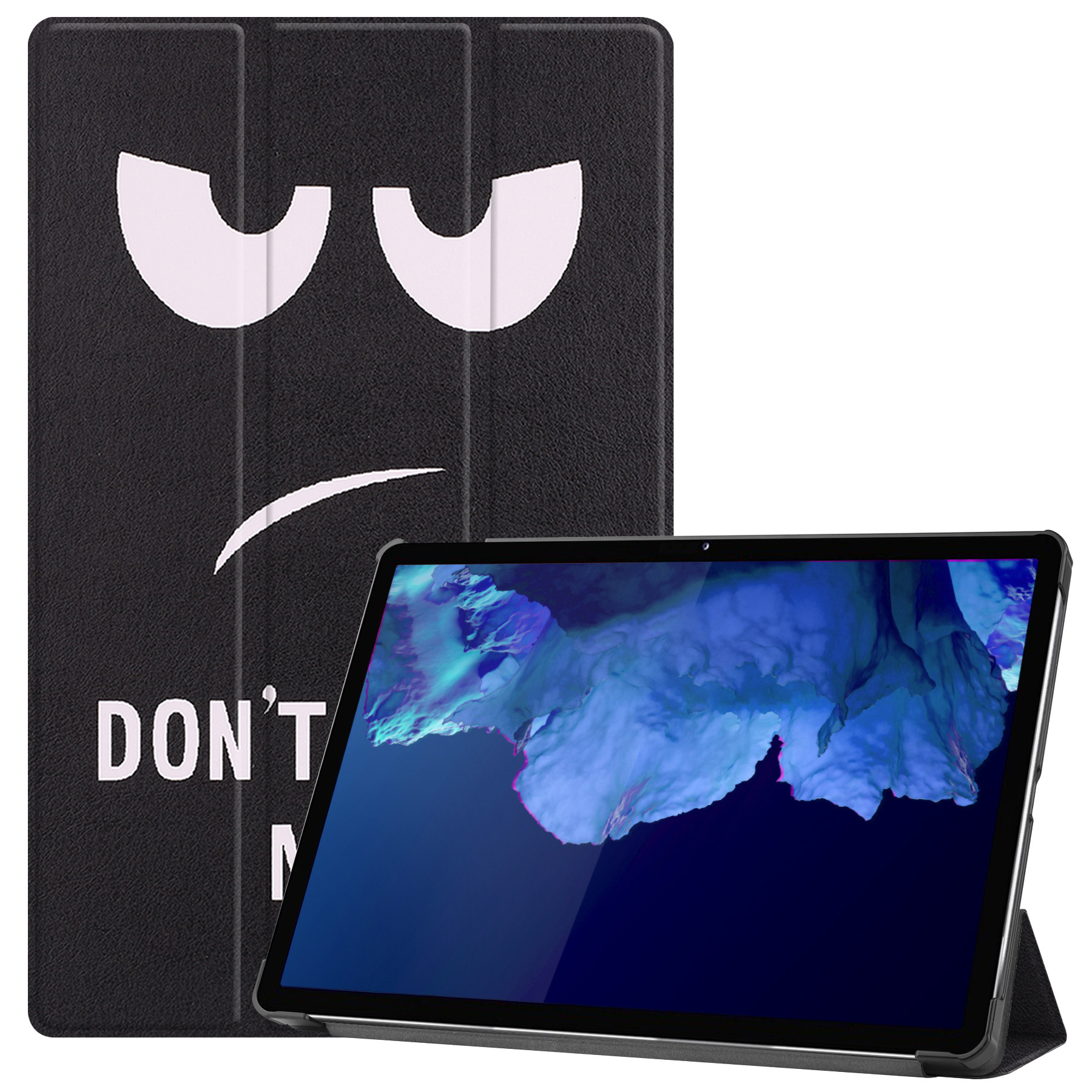 Nomfy Hoes Geschikt voor Lenovo Tab P11 Plus Hoes Tri-fold Tablet Hoesje Case - Hoesje Geschikt voor Lenovo Tab P11 Plus Hoesje Hardcover Bookcase - Don't Touch Me