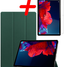 BASEY. BASEY. Lenovo Tab P11 Plus Hoes Met Screenprotector - Donkergroen