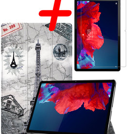 BASEY. BASEY. Lenovo Tab P11 Plus Hoes Met Screenprotector - Eiffeltoren
