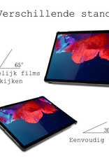 BASEY. Hoesje Geschikt voor Lenovo Tab P11 Plus Hoes Case Tablet Hoesje Tri-fold Met Screenprotector - Hoes Geschikt voor Lenovo Tab P11 Plus Hoesje Hard Cover Bookcase Hoes - Galaxy