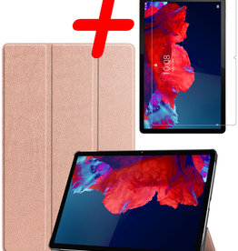 BASEY. BASEY. Lenovo Tab P11 Plus Hoes Met Screenprotector - Rose Goud