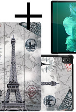 NoXx Hoesje Geschikt voor Lenovo Tab P11 Plus Hoesje Case Hard Cover Hoes Book Case Met Screenprotector - Eiffeltoren