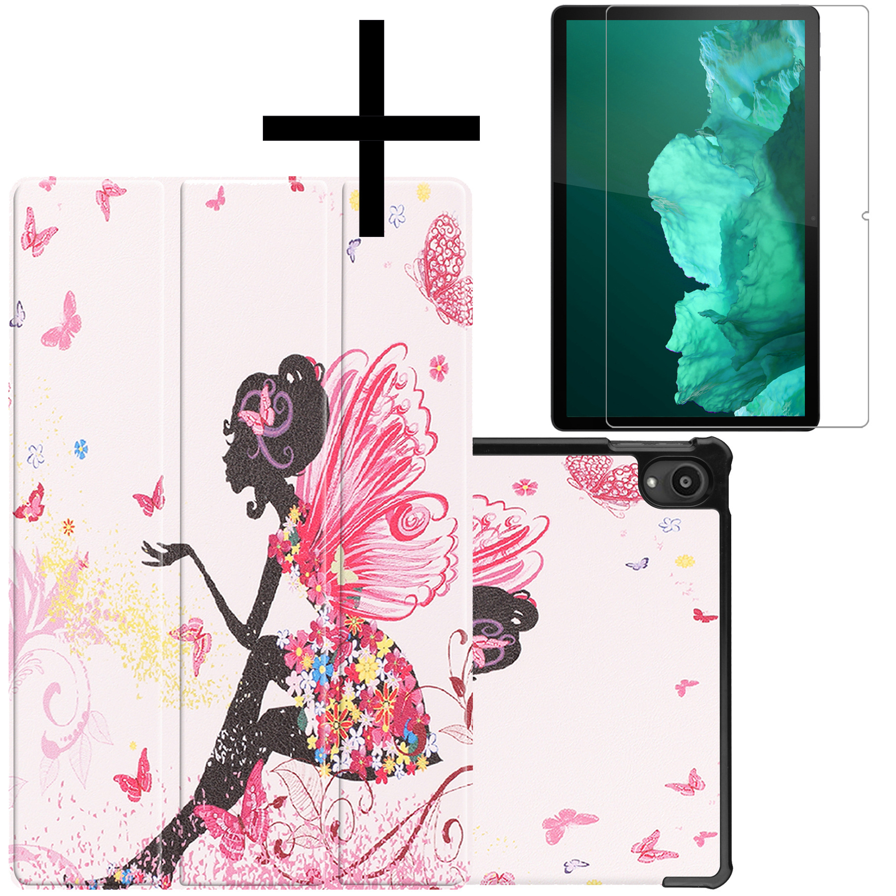 NoXx Hoesje Geschikt voor Lenovo Tab P11 Plus Hoesje Case Hard Cover Hoes Book Case Met Screenprotector - Elfje