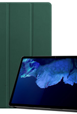 Nomfy Hoes Geschikt voor Lenovo Tab P11 Plus Hoes Tri-fold Tablet Hoesje Case Met Screenprotector - Hoesje Geschikt voor Lenovo Tab P11 Plus Hoesje Hardcover Bookcase - Donkergroen