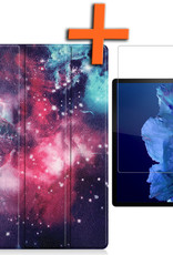 Nomfy Hoes Geschikt voor Lenovo Tab P11 Plus Hoes Tri-fold Tablet Hoesje Case Met Screenprotector - Hoesje Geschikt voor Lenovo Tab P11 Plus Hoesje Hardcover Bookcase - Galaxy